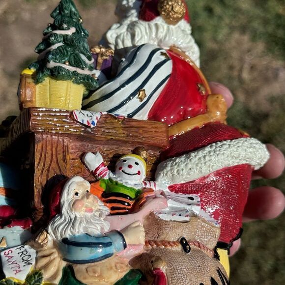 Fitz and Floyd Santa and toys musical plays We Wish You a Merry Christmas. It wo - Picture 10 of 12